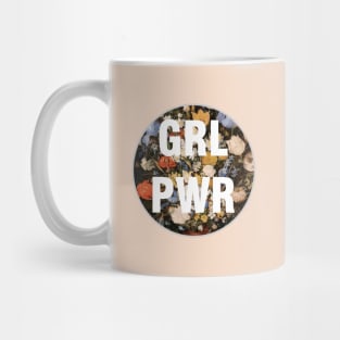 1980s Black floral feminism typography Girl Power Mug